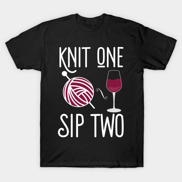 Knit One Sip Two T-Shirt by Eugenex